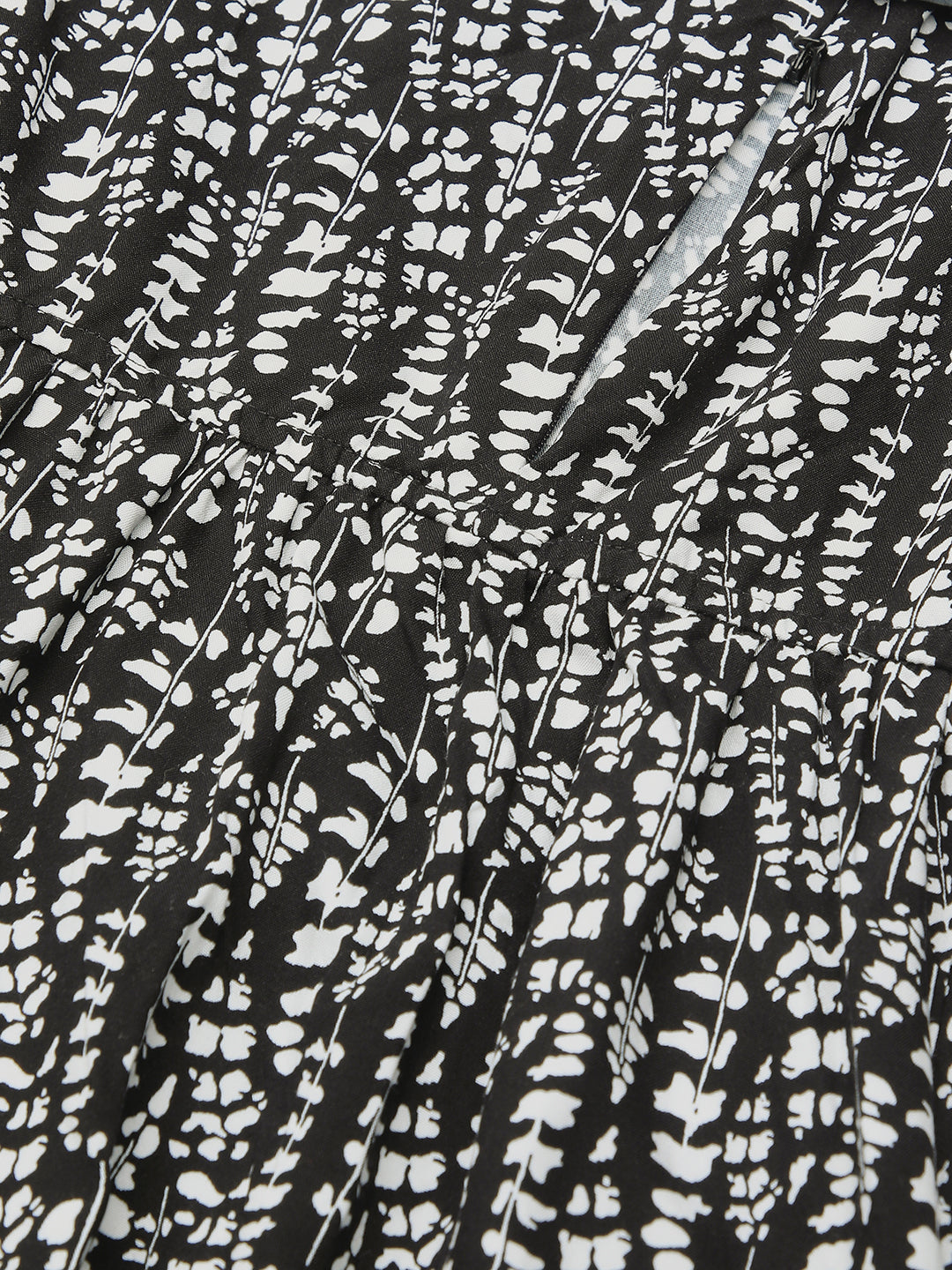 Black Abstract Printed Comfy Maternity Dress