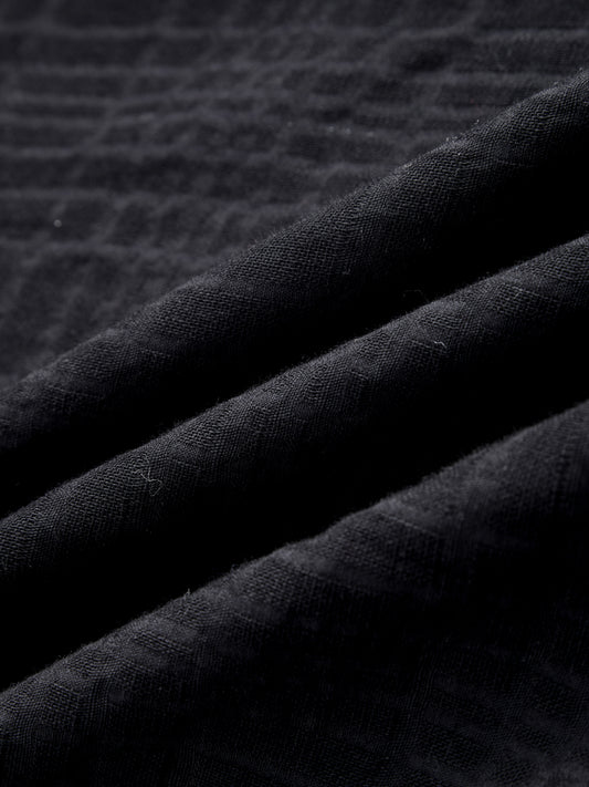 Onyx Black Contemporary Oversized Shirt