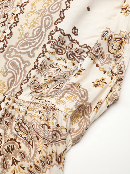 Aesthetic Paisley Printed Maternity Dress