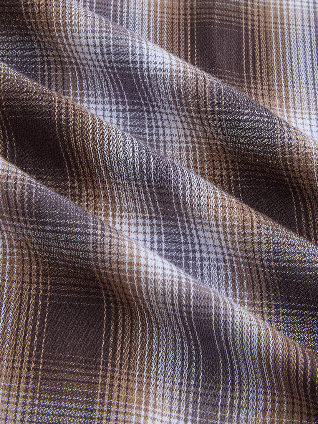 Mocha Horizon Checked Oversized Shirt