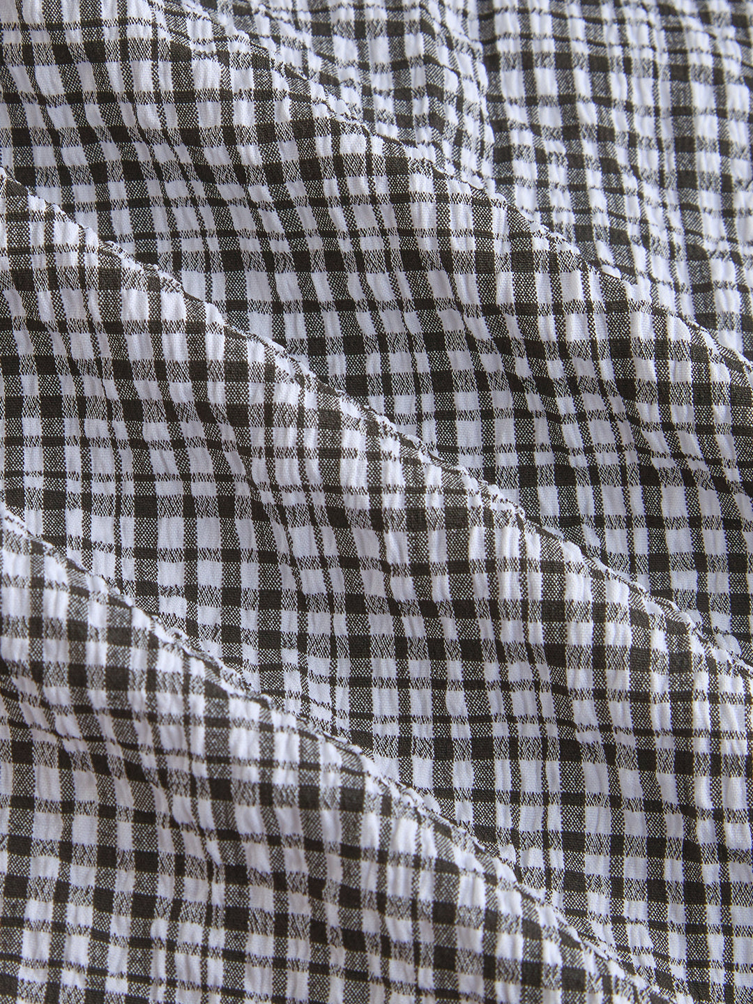 Black & White Tiny Checkered Seersucker Oversized Shirt