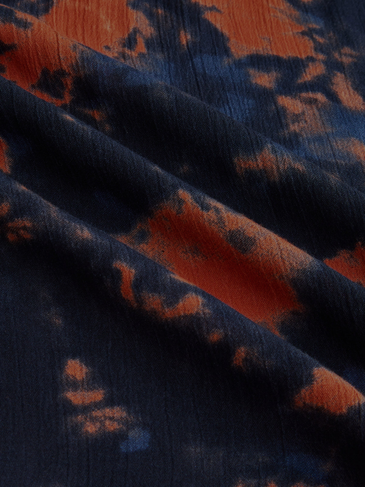 Black & Tangerine Tie- Dye Oversized Crepe Shirt