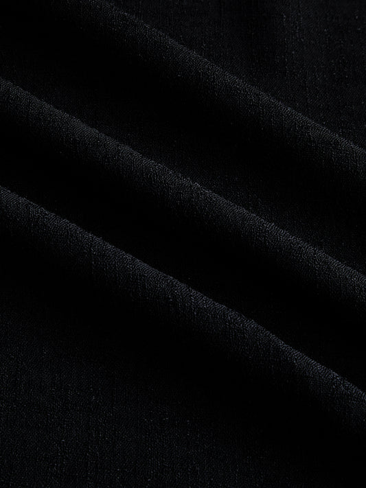Classy Black Textured Oversized Shirt