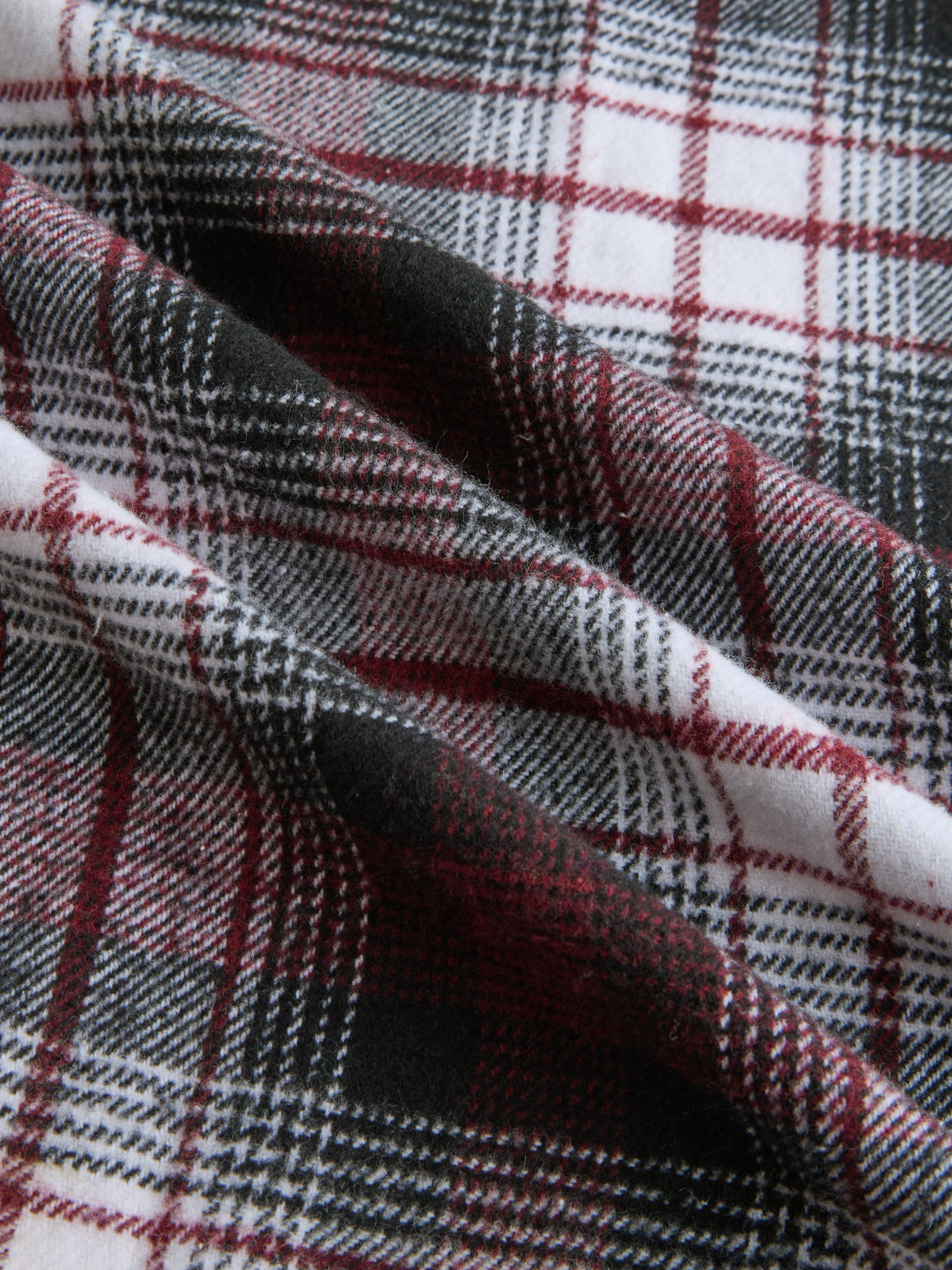 Maroon & White Checked Oversized Flannel Shirt