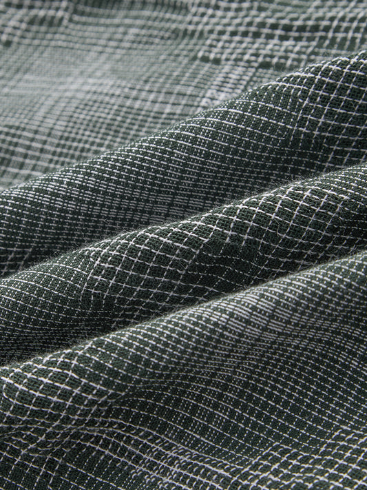 Olive Green Gridlock Smokey Plaid Oversized Shirt