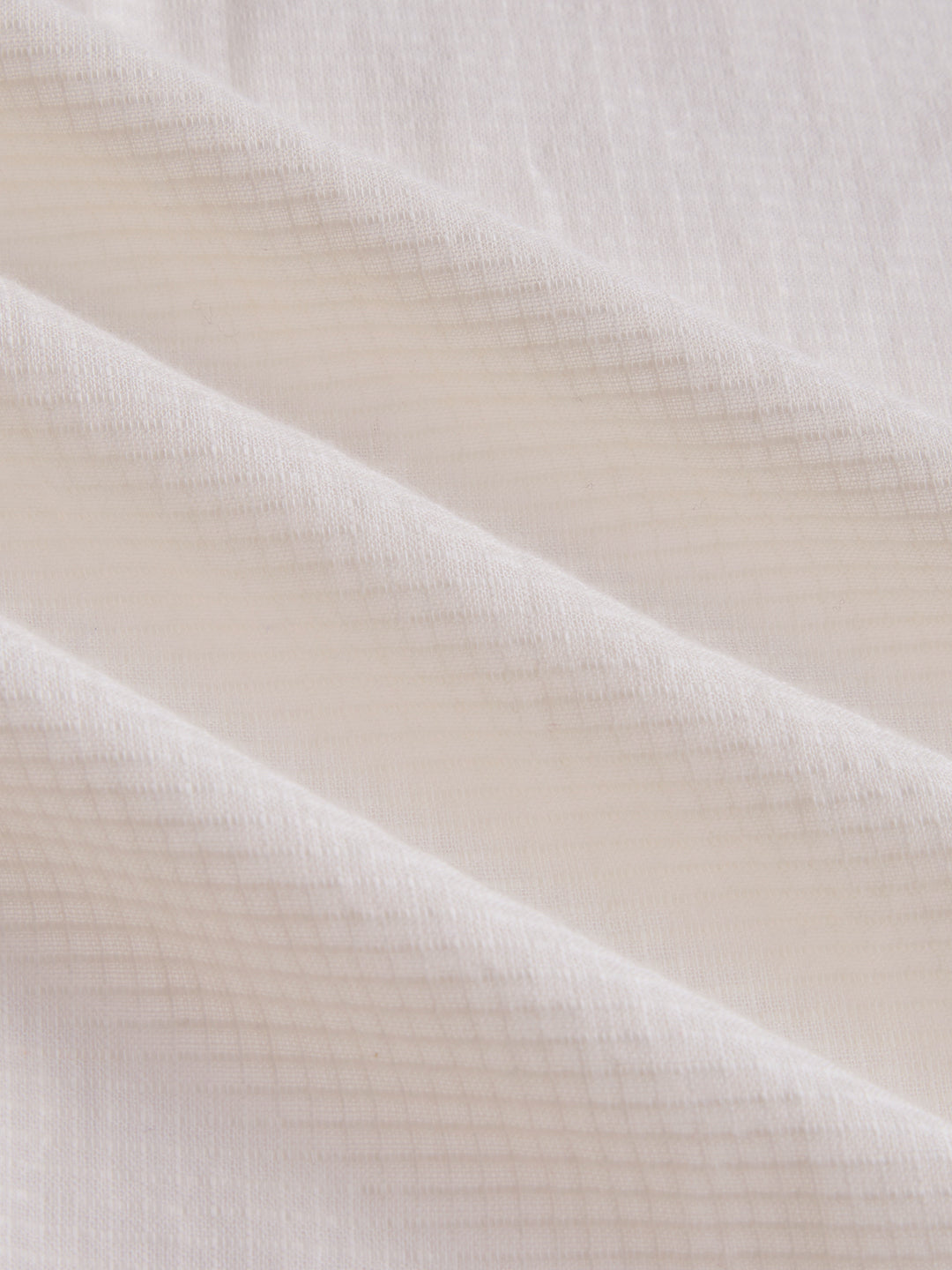 Off White Micro Checked Sheer Textured Oversized Shirt