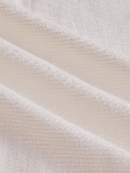 Off White Micro Checked Sheer Textured Oversized Shirt