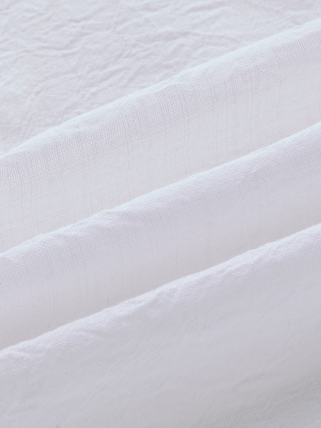 Pearl White Crinkled Oversized Shirt