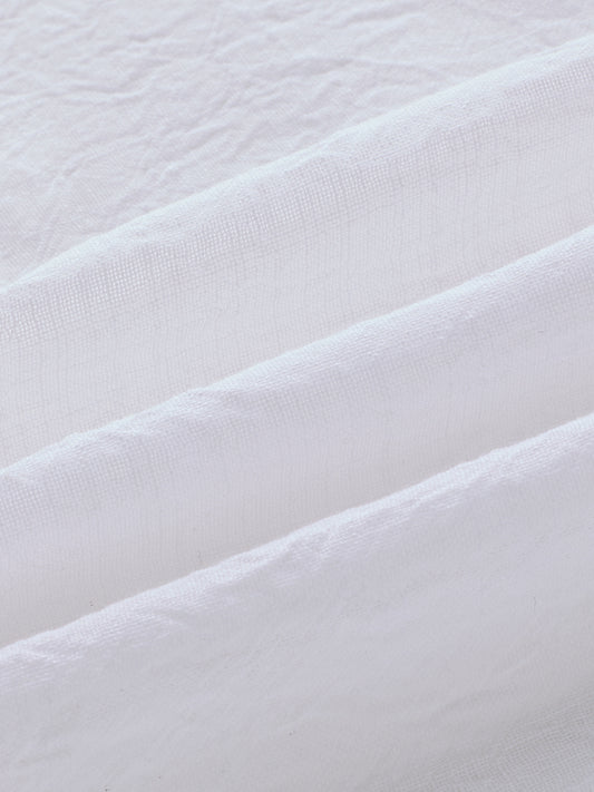 Pearl White Crinkled Oversized Shirt