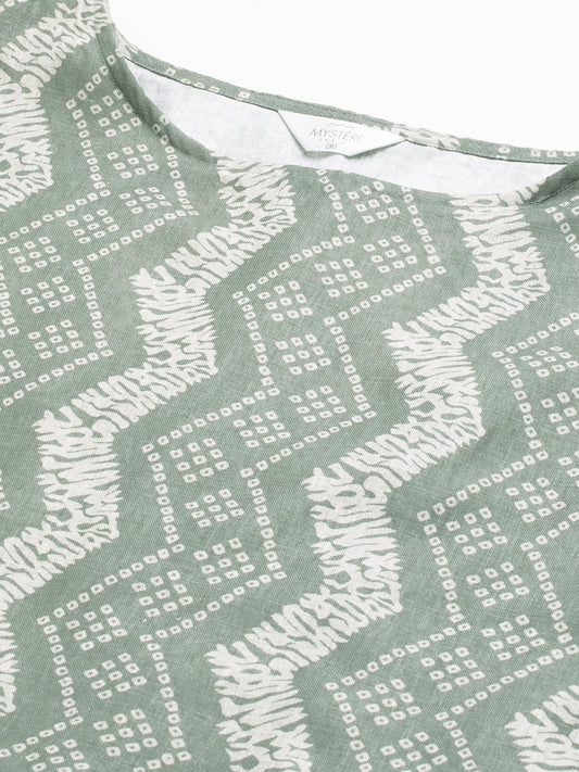 Milestone Grey Ikat Printed Maternity Dress