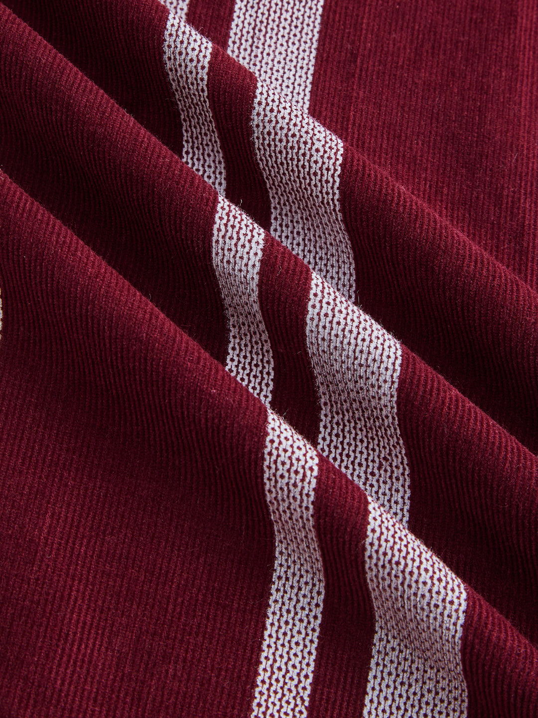 Crimpson Maroon Corduroy Striped Oversized Shirt