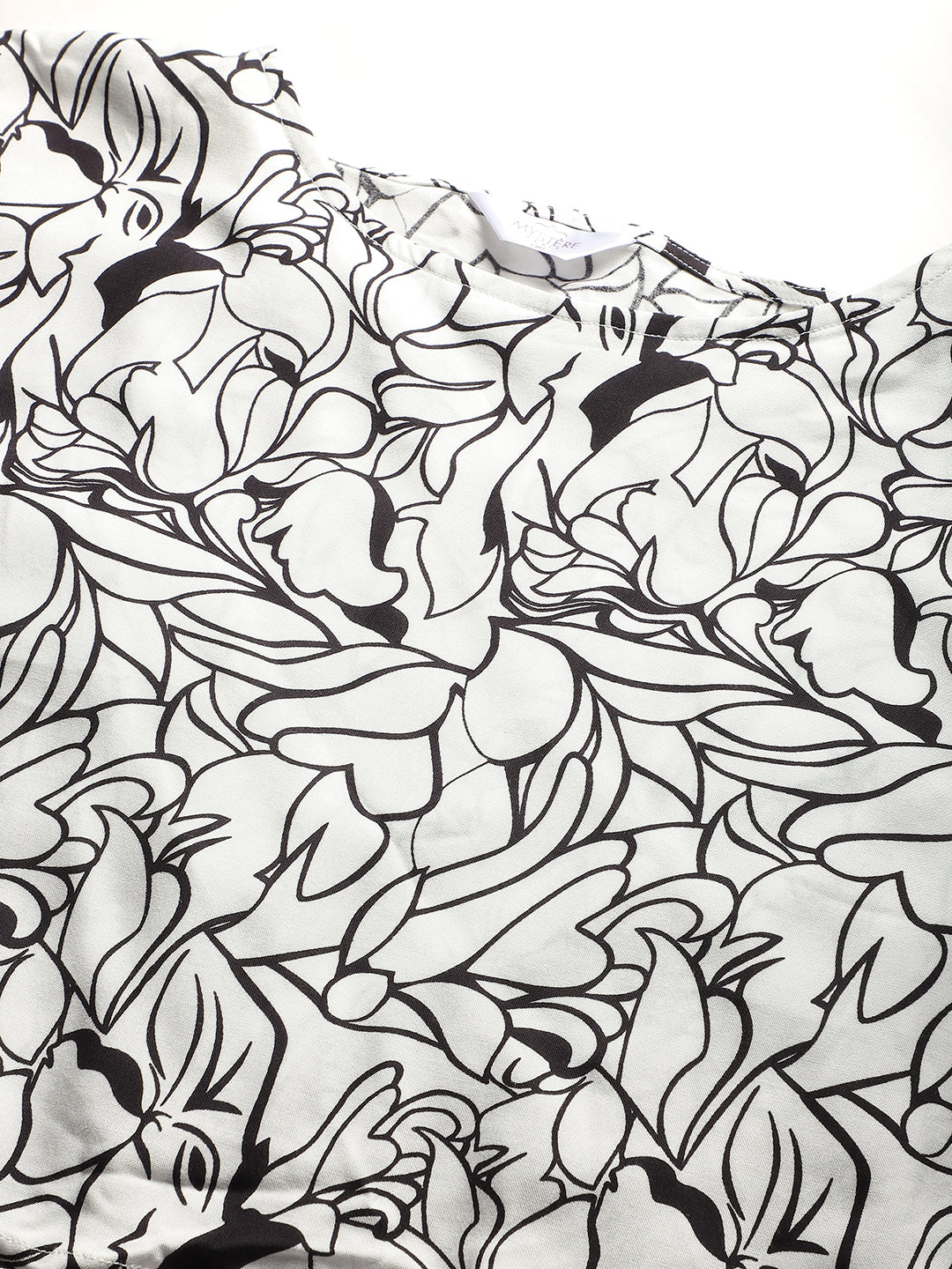 Black & White Tropical Printed Maternity Dress