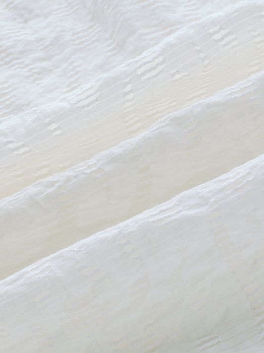Pearl White Ripple Weave Oversized shirt