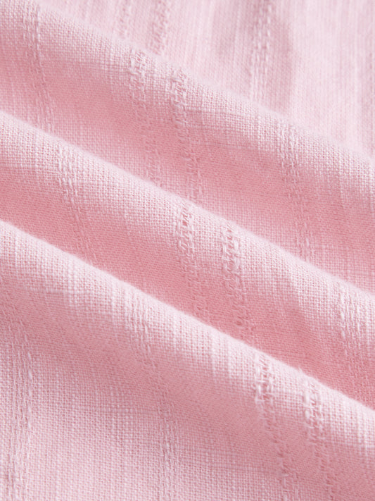 Soft Pink Air Striped Textured Overszsized Shirt