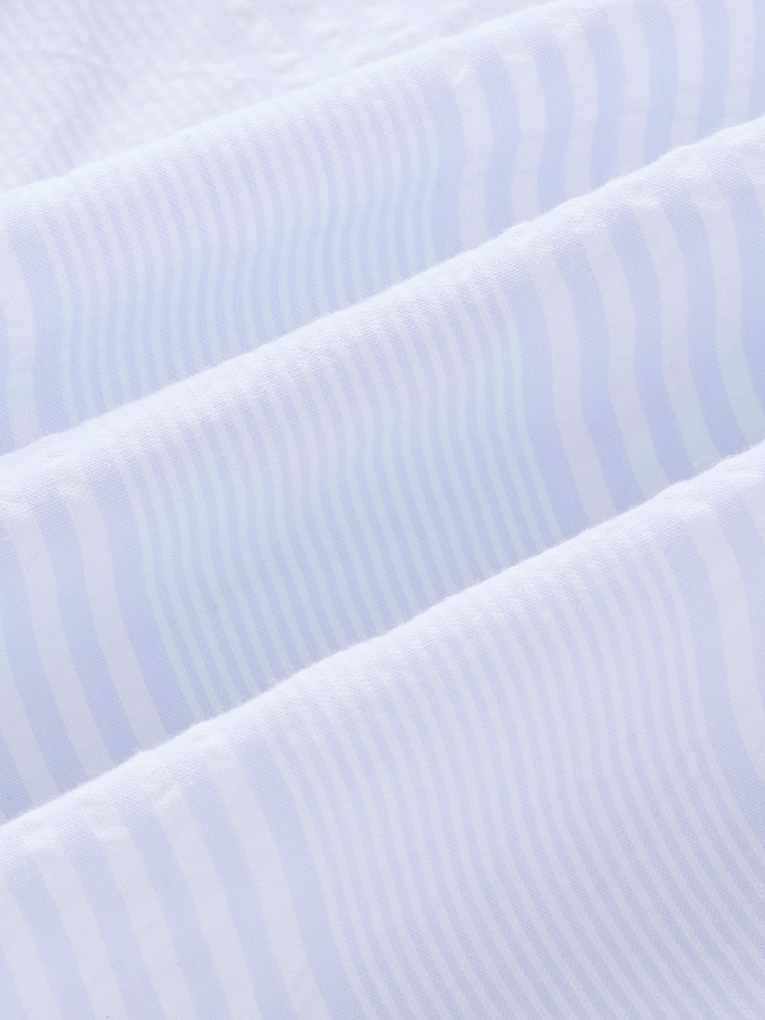 White & Blue Pin Striped Seersucker Oversized Shirt