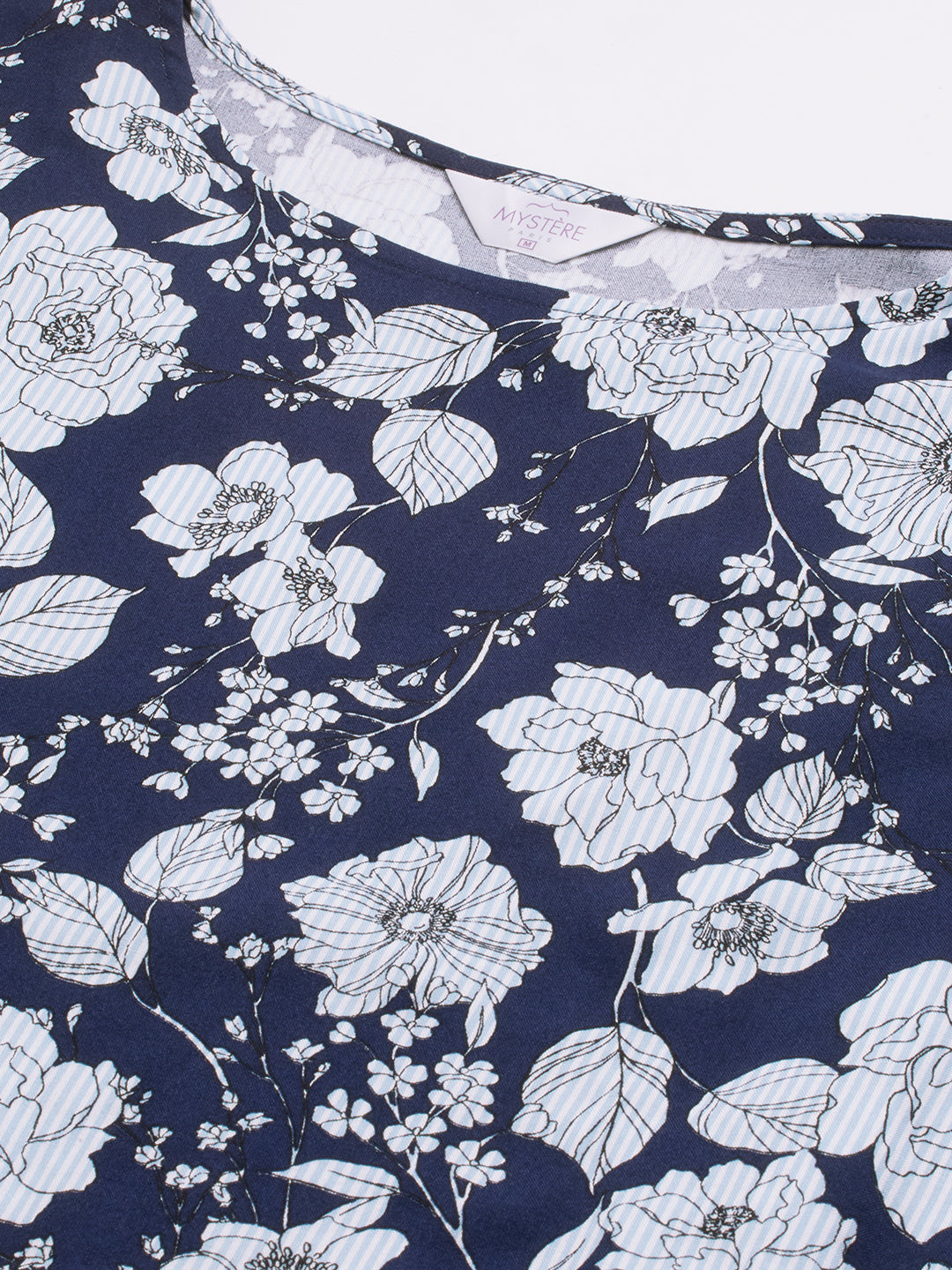 Chic Navy Blossom Printed Comfy Maternity Dress