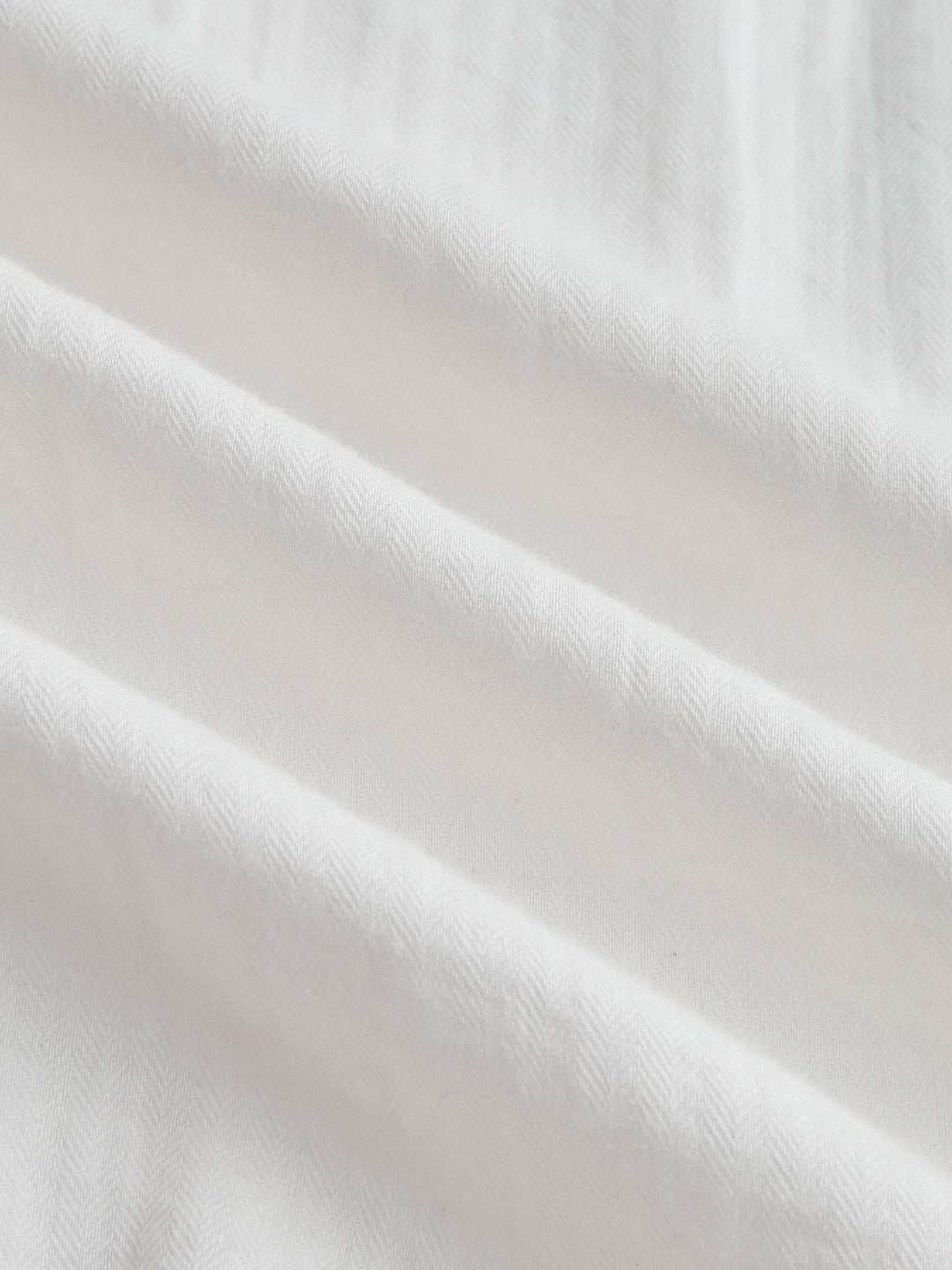 Pearl White Herringbone Textured Oversized Shirt