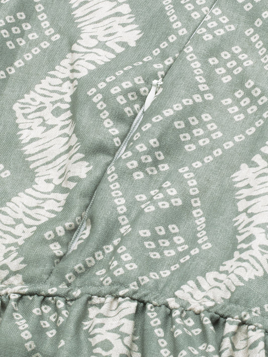 Milestone Grey Ikat Printed Maternity Dress