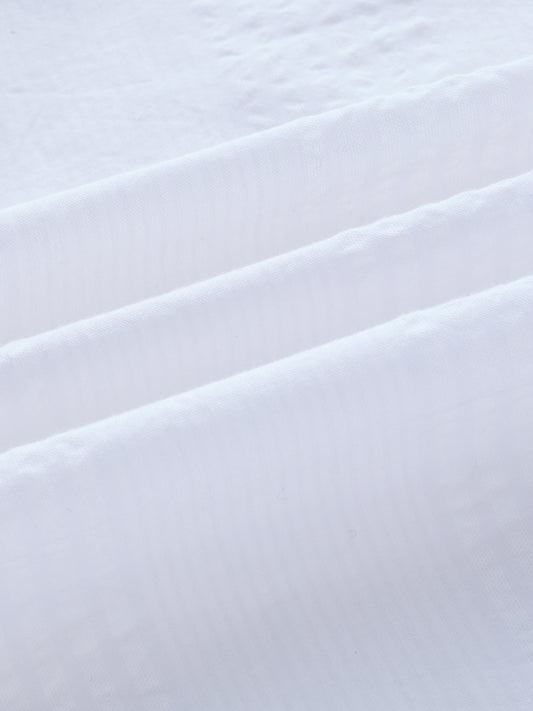 White & Lilac Pin Striped Seersucker Oversized Shirt