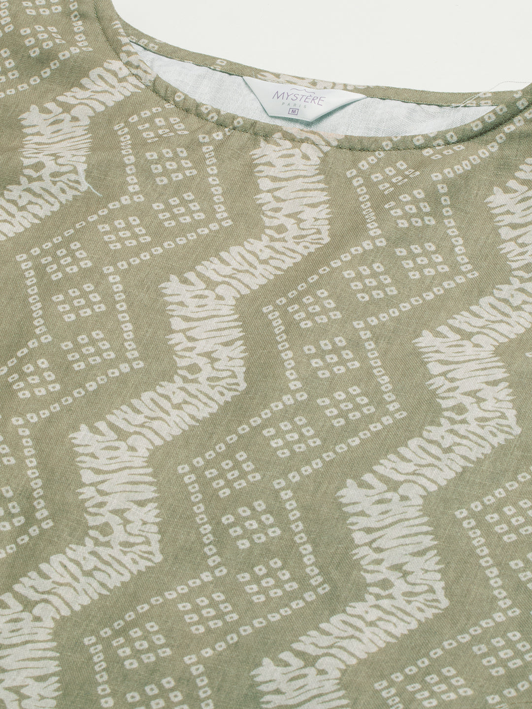 Basil Green Ikat Printed Maternity Dress