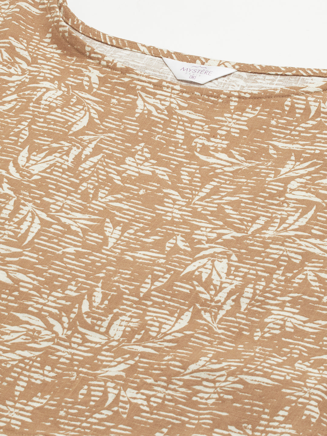 Tawny Brown Leafy Printed Maternity Dress
