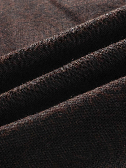 Bistre Brown Artistic Printed Oversized Shirt