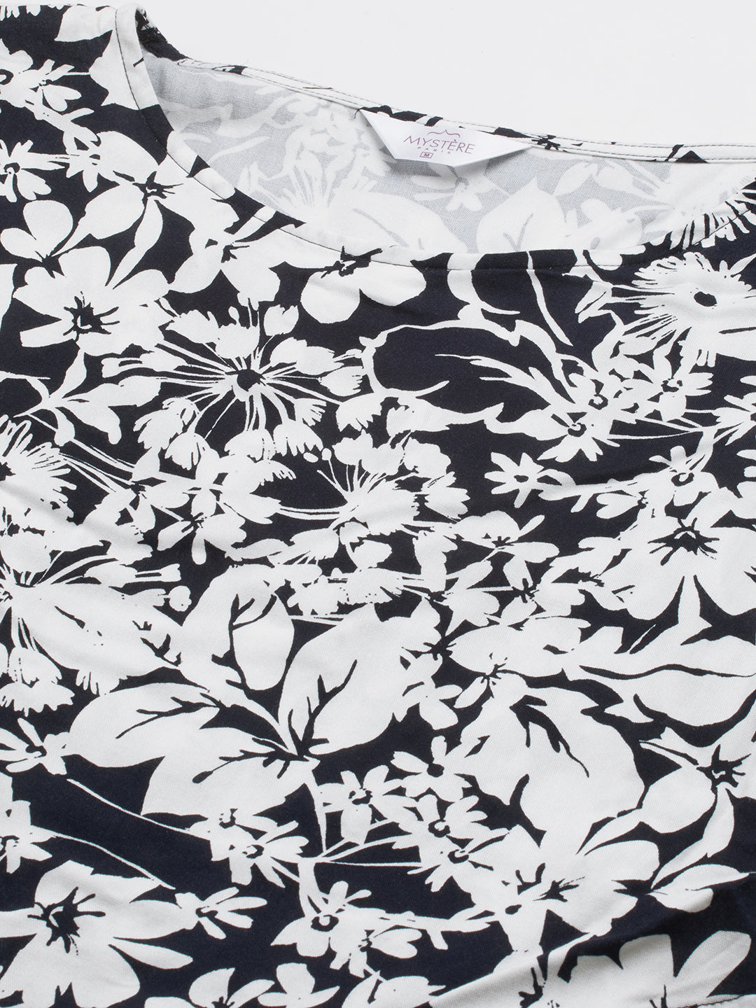 Monochrome Bloom Printed Maternity Dress