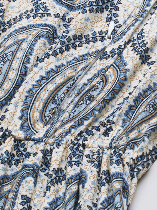 Boho Bloom Paisley Printed Maternity Dress