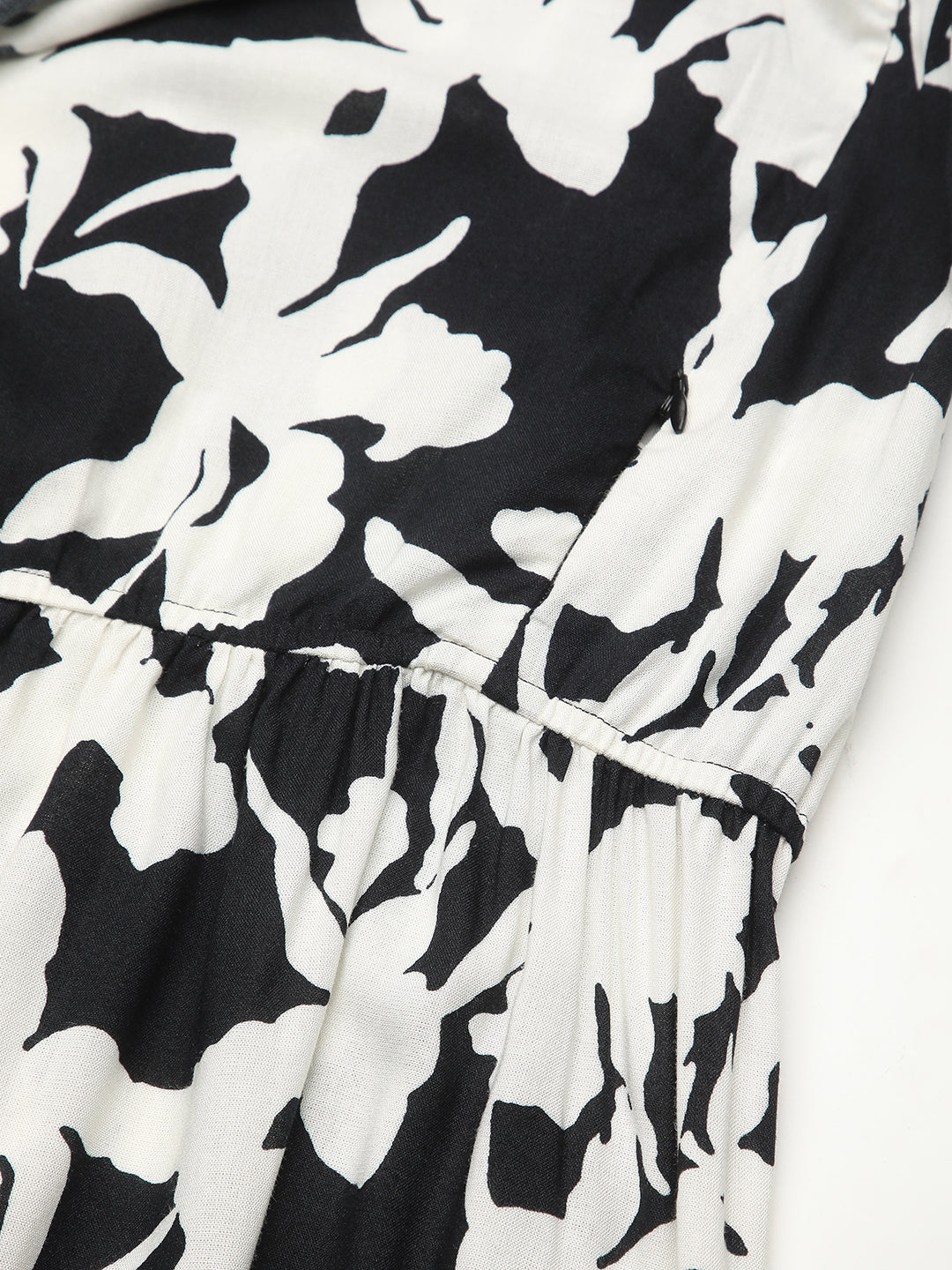 Black & White Abstract Printed Maternity Dress
