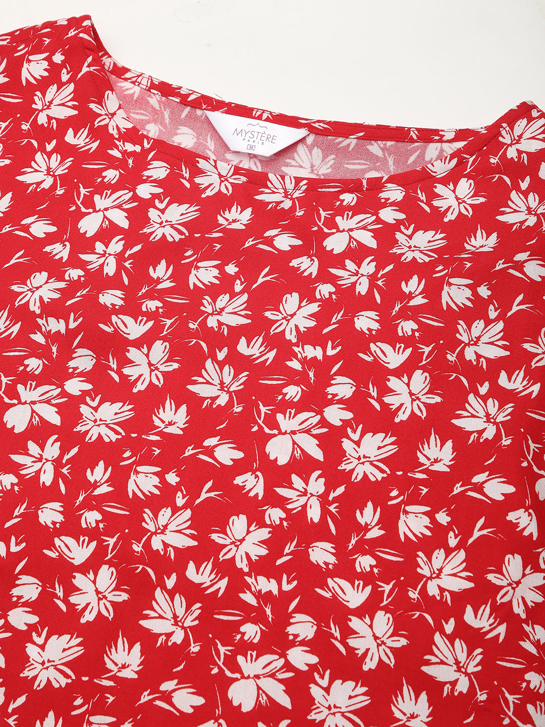 Candy Red Floral Printed Maternity Dress