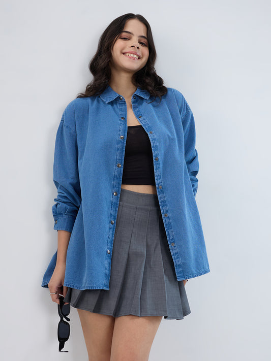 Blue Denim Oversized Shirt
