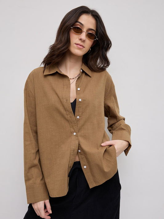 Sepia Brown Everyday Oversized Shirt