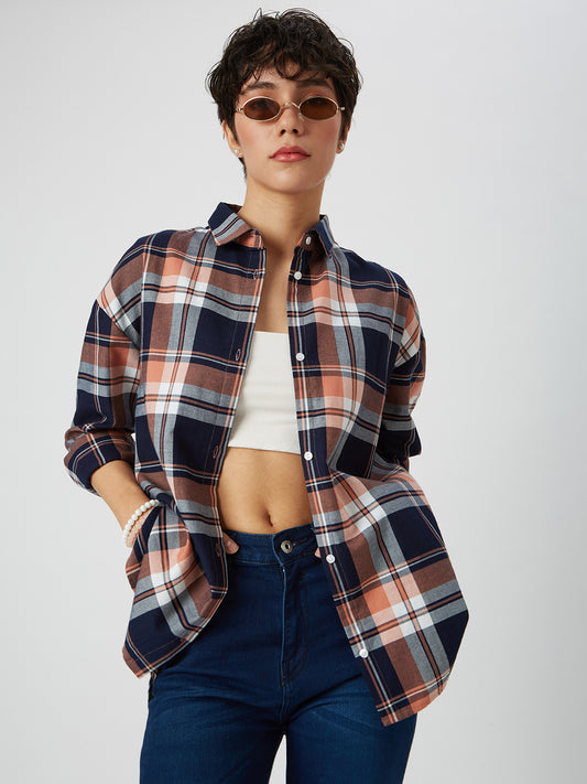 Multicolor Tartanique Checked Oversized Shirt