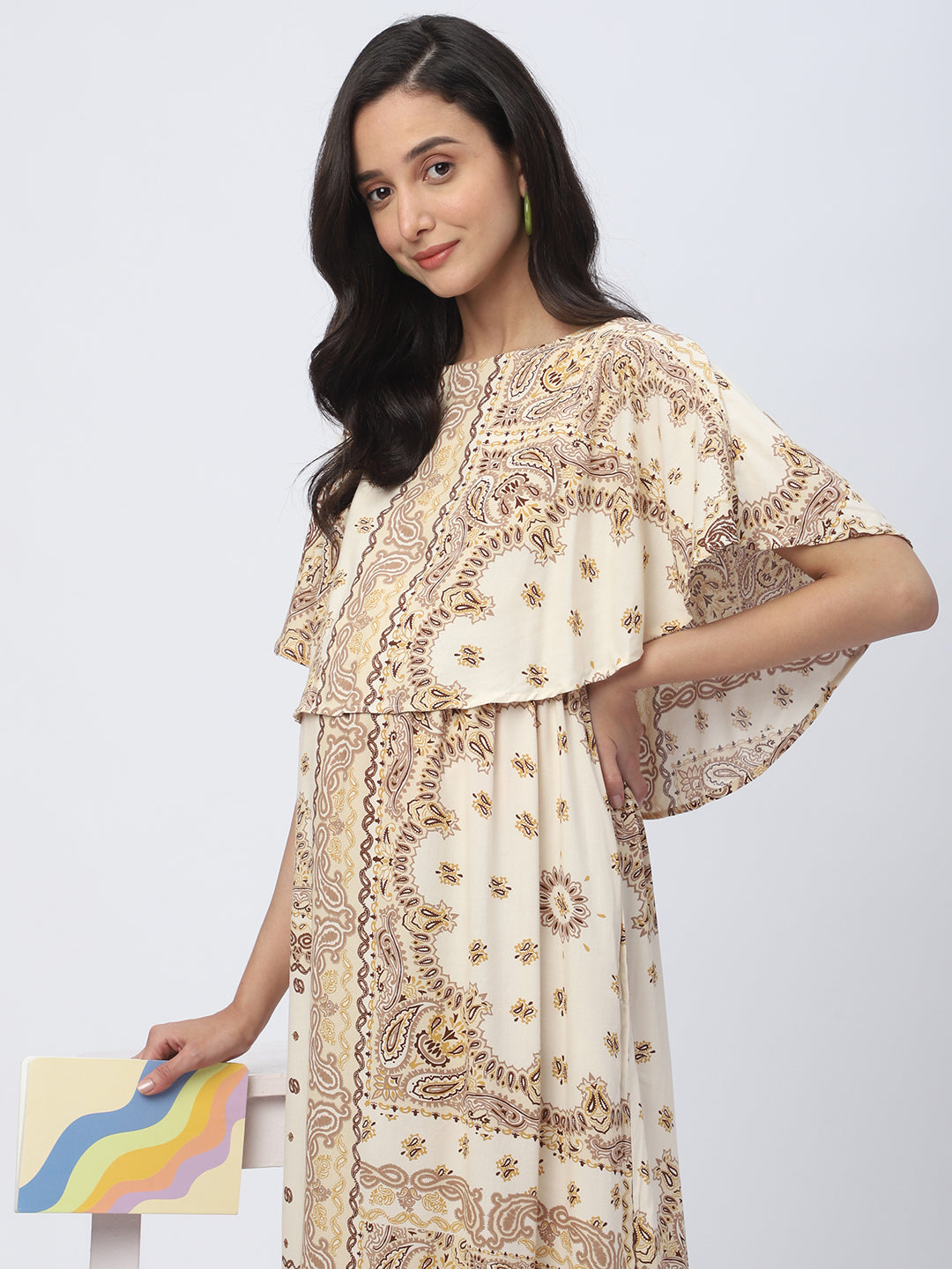 Aesthetic Paisley Printed Maternity Dress