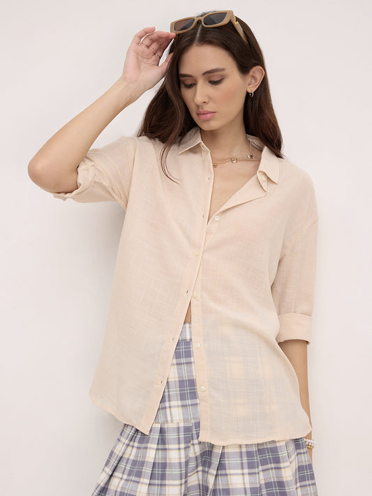 Classic Beige Oversized Shirt