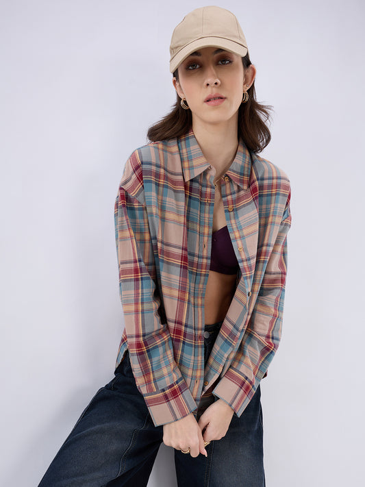 Classic Multicolor Checked Oversized Shirt