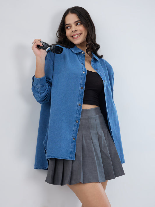 Blue Denim Oversized Shirt