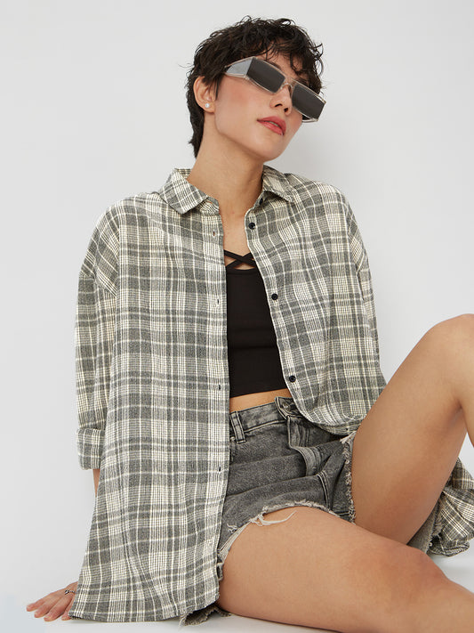 Multicolor Checkered Oversized Shirt