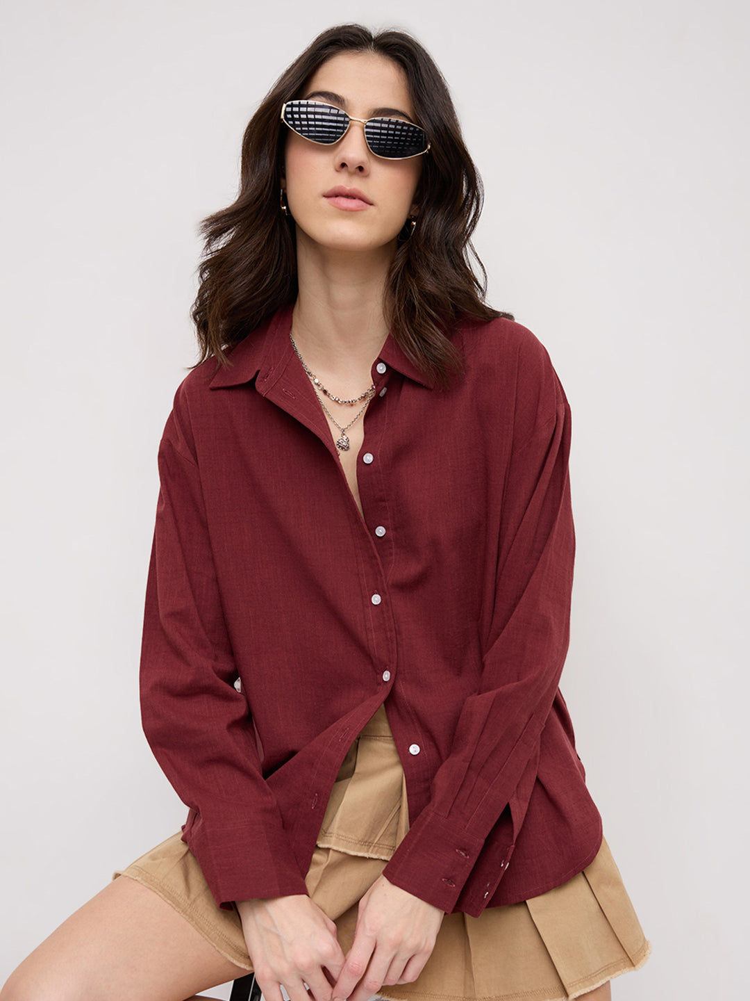 Soft Cranberry Everyday Oversized Shirt