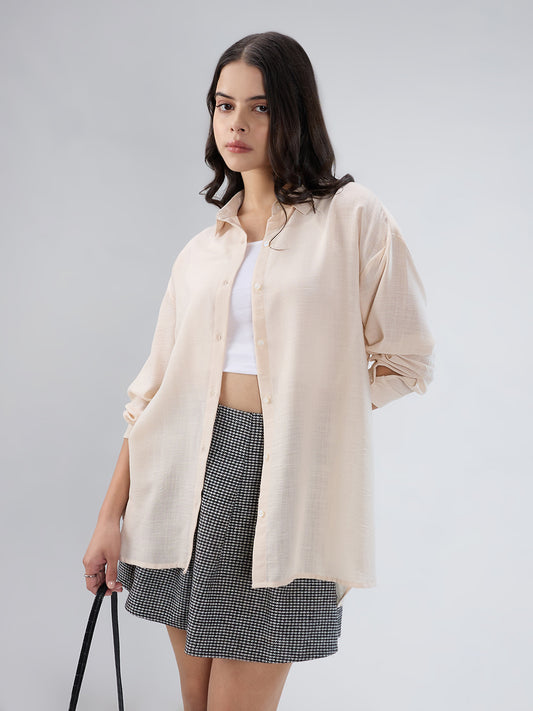 Classic Beige Oversized Shirt