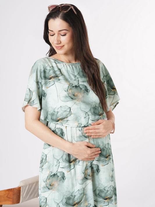 Ethereal Bloom Comfy Maternity Dress
