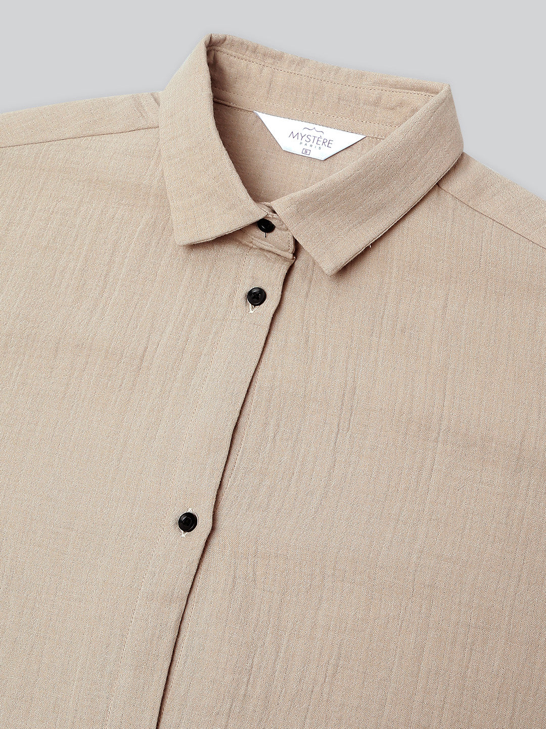Tan Beige Double Cloth Oversized Shirt