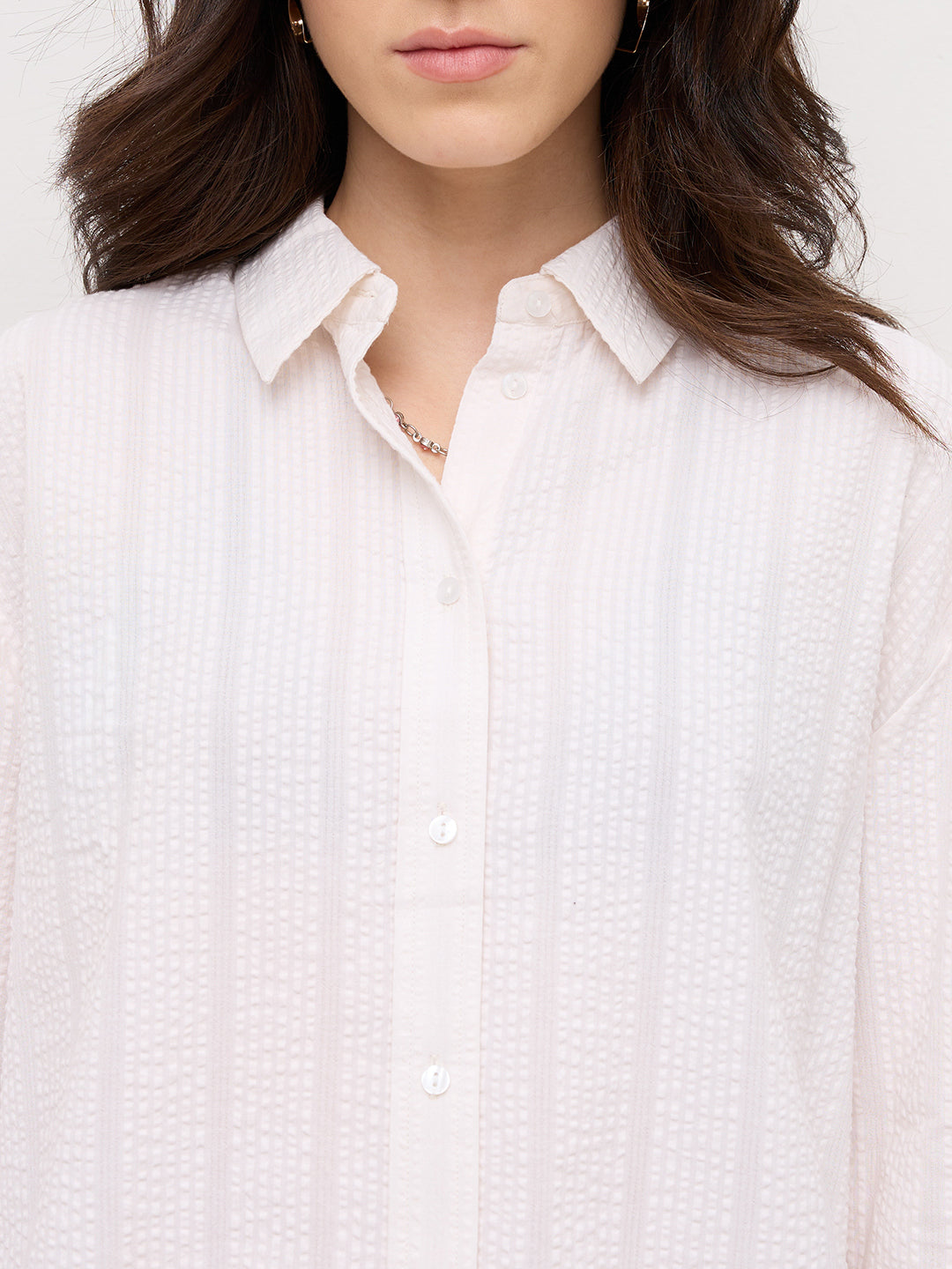 Offwhite Seersucker Oversized Shirt