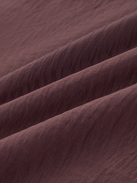Luxe Warm Brown Crinkled Straight Fit Trousers