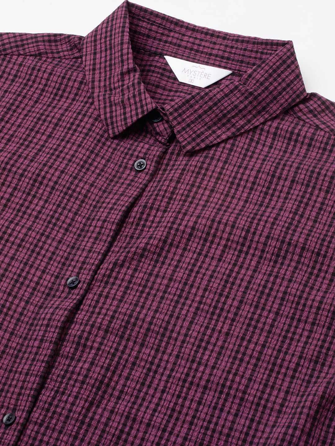 Pinkish Brown Vintage Mini Checks Oversized Shirt