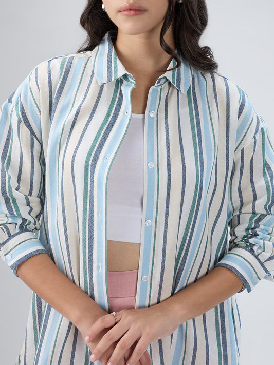 Multicolor Striped Oversized Shirt