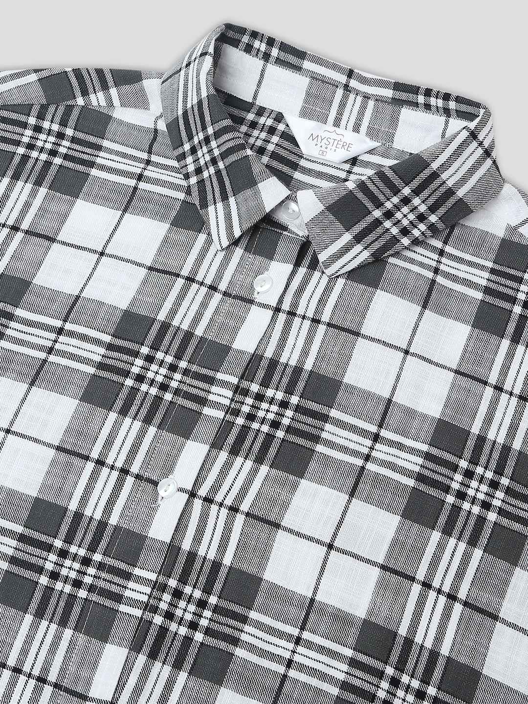 Black & White Tartanique Checked Oversized Shirt