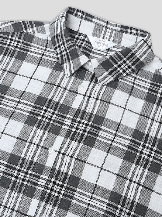 Black & White Tartanique Checked Oversized Shirt
