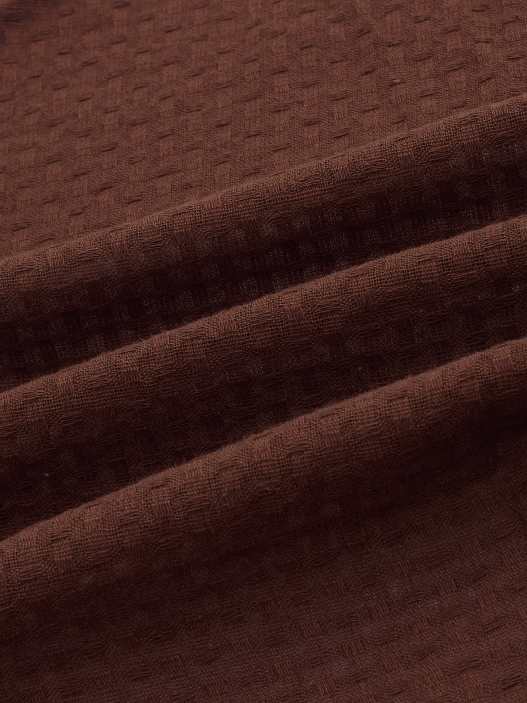 Chocolate Brown Jacquard Weave Oversized Shirt