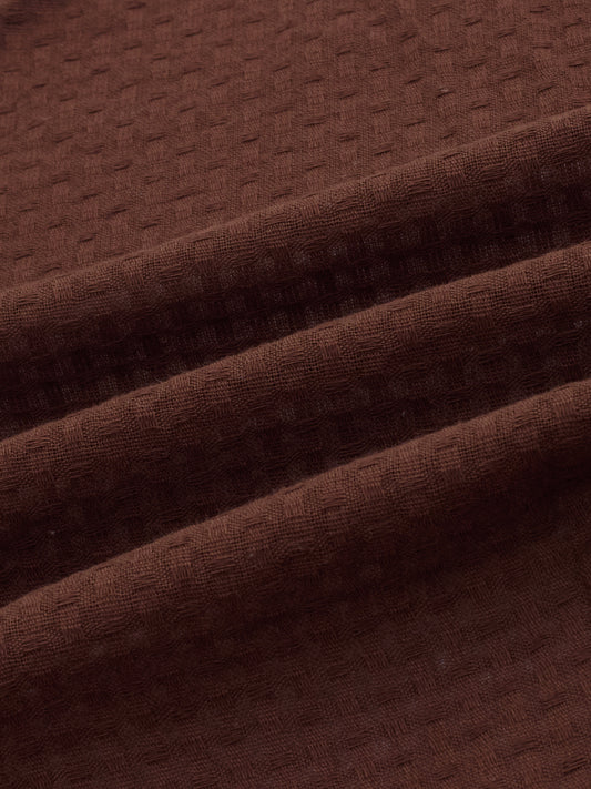 Chocolate Brown Jacquard Weave Oversized Shirt